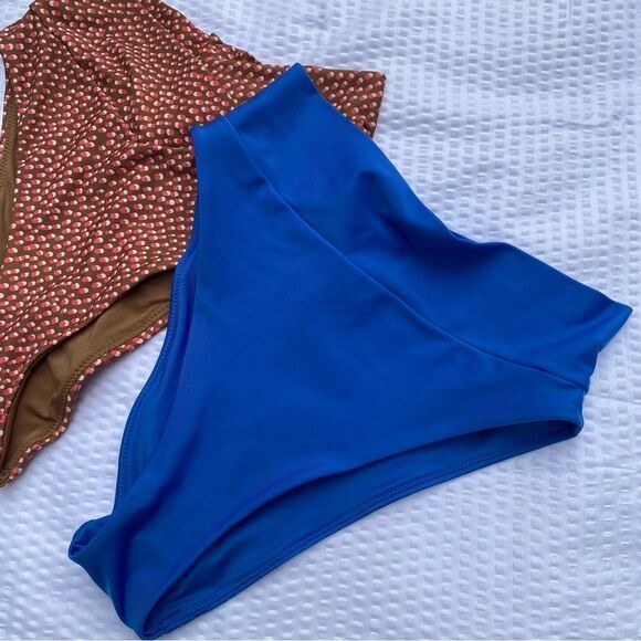 AERIE High Waist Cut Cheeky Botton Swimsuit Size XS Lot of 4 Crossover Neon - Picture 6 of 14